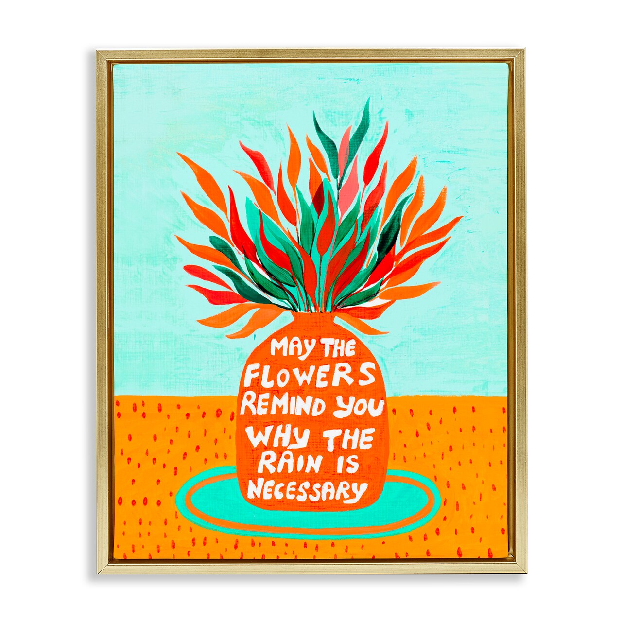 Stupell Industries Flowers Remind Rain Is Necessary Floating Frame, design by Nabeela Rumi